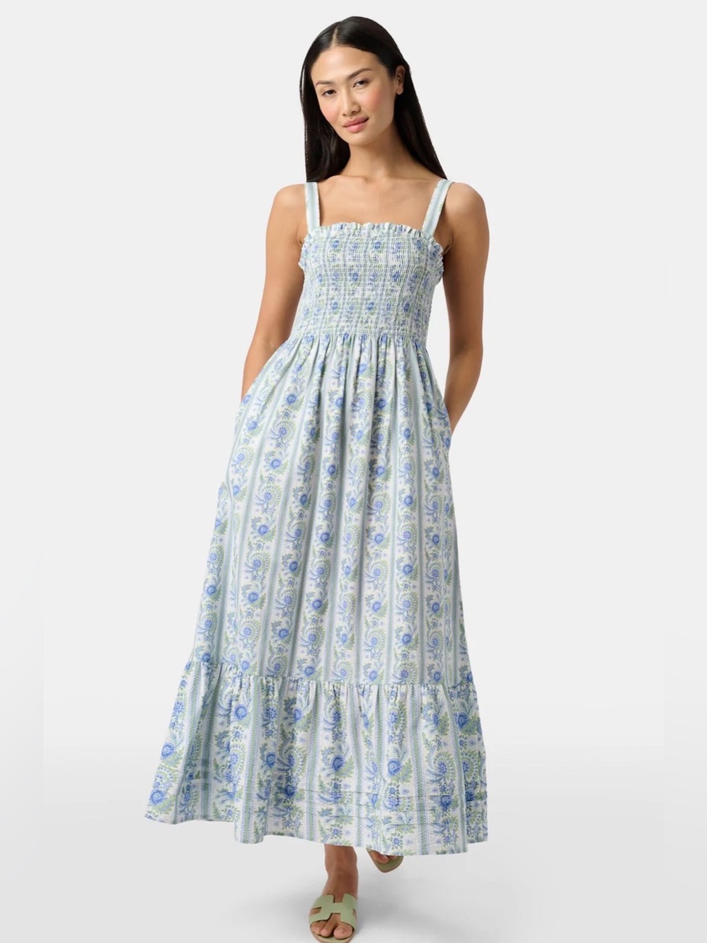 Roller Rabbit NWT Bristol Dress Provençal Stripe Blue Maxi XS